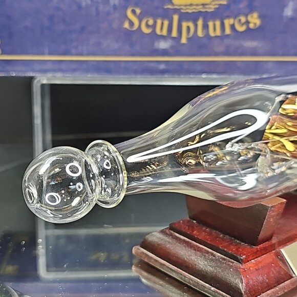 Mayflower Glass Sculptures Gilded Ship in a Bottle - Spanish Galleon - In Box - Picture 11 of 16